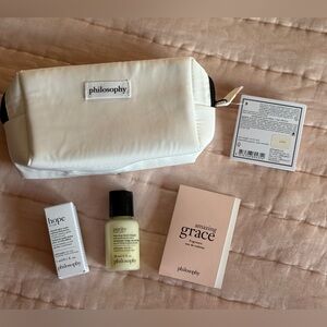 Philosophy Cosmetic Bag with Skincare Essentials